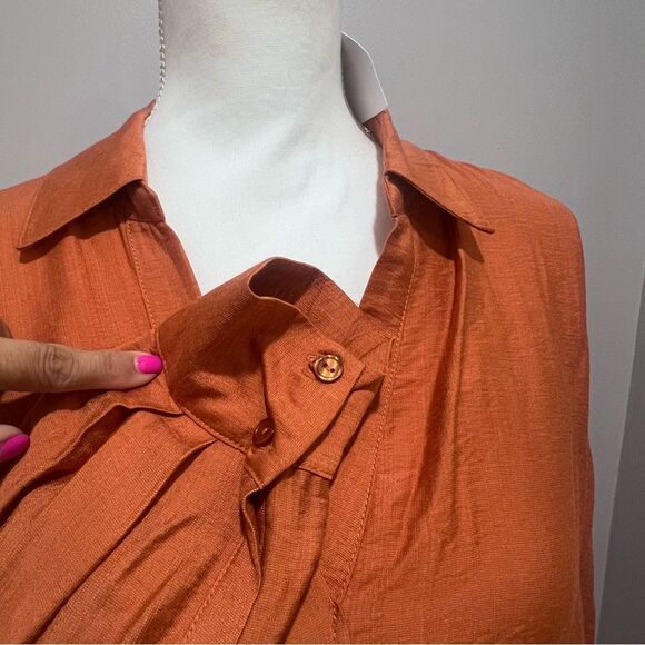 NWT Rachel Roy Women's Solid Long Sleeve Wrap Front Top oversized size medium - Picture 5 of 8